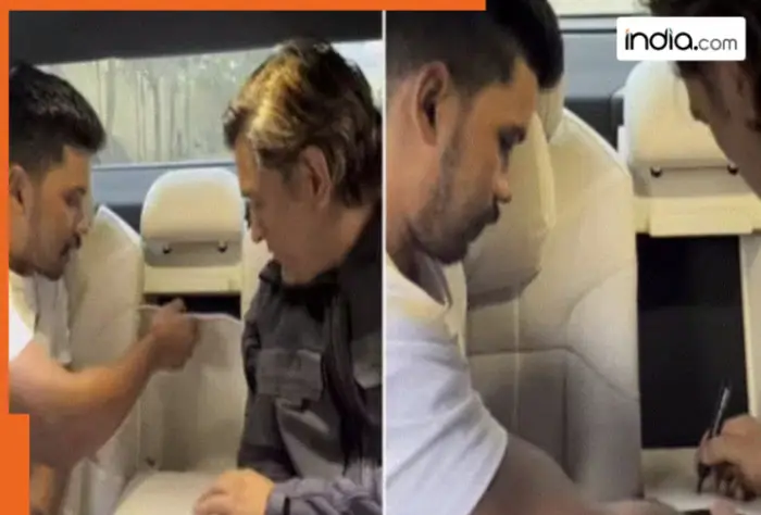 MS Dhoni goes the extra mile for fan in luxury car, video goes viral | WATCH